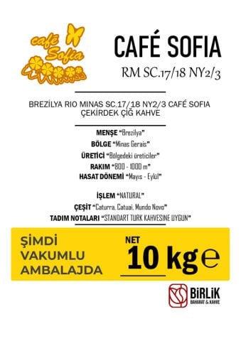 BREZİLYA SOFIA RM 17/18 ÇİĞ KAHVE - VAKUM 10 KG