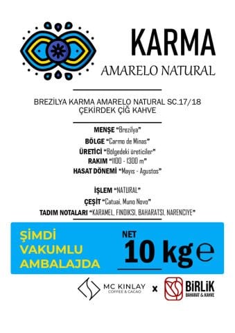 BREZİLYA AMARELO YELLOW ÇİĞ KAHVE - VAKUM 10 KG