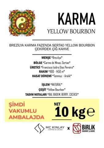 BREZİLYA KARMA SERTAO YELLOW BOURBON ÇİĞ KAHVE - VAKUM 10 KG