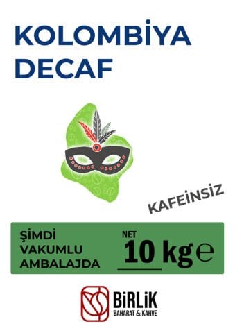 KOLOMBİYA DEFAC KAFEİNSİZ ÇİĞ KAHVE - VAKUM 10 KG